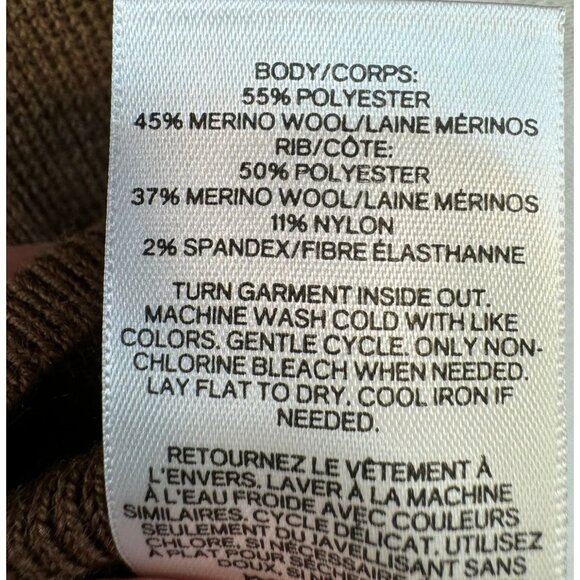 Express Mens Merino Wool Blend 1/4 Knit Sweater Large Brown - Picture 7 of 13